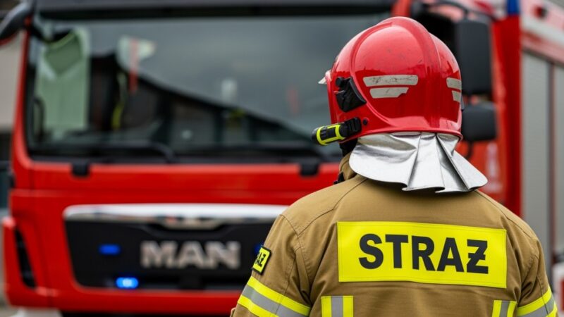 Pożar komórki lokatorskiej w Elblągu: strażacy szybko na miejscu
