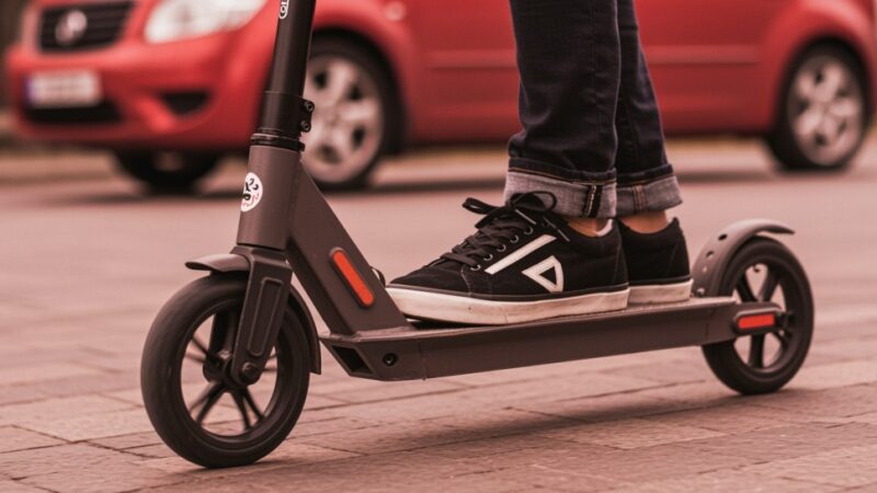 14-latek na elektrycznym motorowerze w tarapatach – policja interweniuje na parkingu