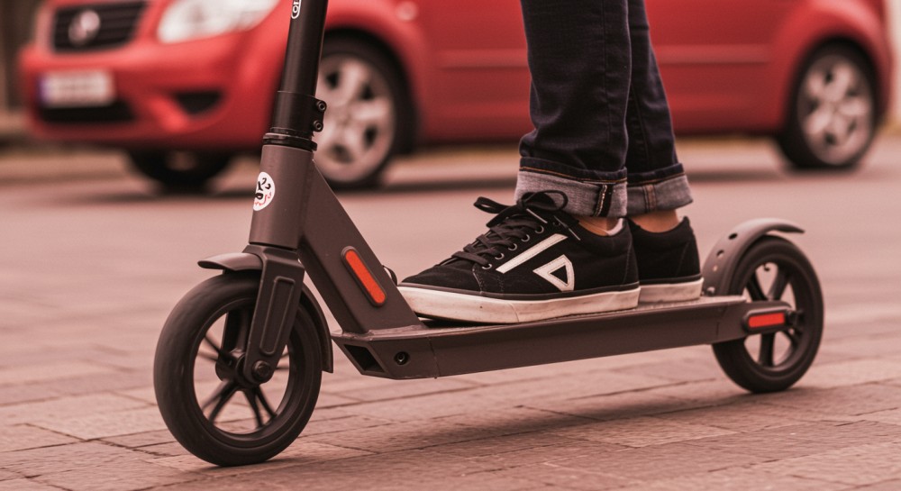 14-latek na elektrycznym motorowerze w tarapatach – policja interweniuje na parkingu
